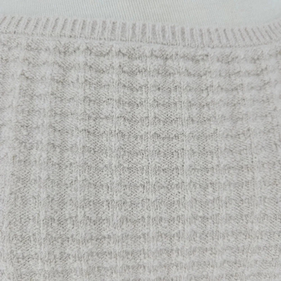 Jeannie Mai x INC Shirt Oatmeal Long Sleeve Cropped Waffle Knit Top - Picture 2 of 8